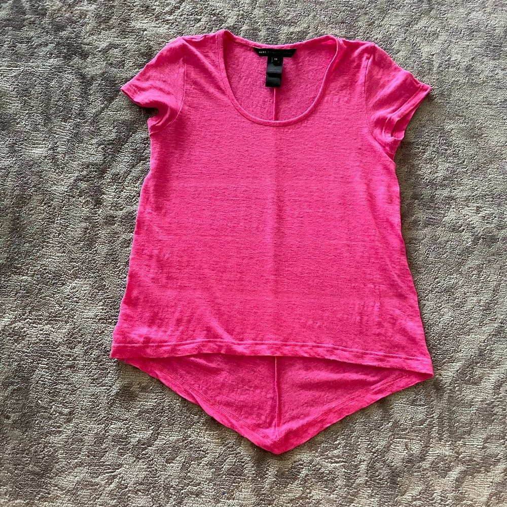 Marc By Marc Jacobs Neon Pink Linen Tee